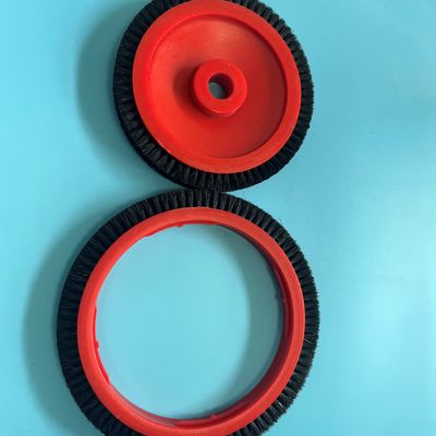 comprar Piezas de la máquina de Monforts Stenter grandes y pequeño tamaño estándar rojo del pelo negro de la rueda de cepillo online manufacture