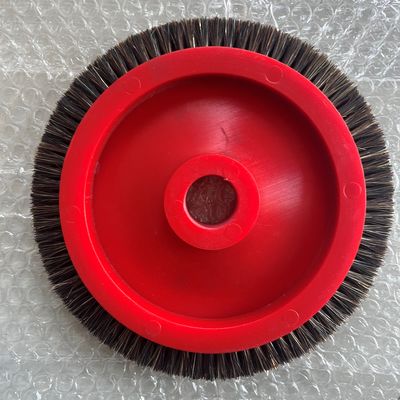 comprar Monforts Stenter piezas de la máquina Rojo pequeña rueda del cepillo Negro pelo de nylon cuerpo de plástico de 22 mm interior Dia online manufacture
