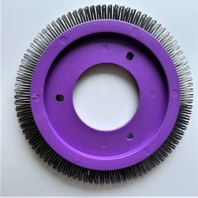 comprar Stenter piezas de la máquina LK máquina de acabado de cepillo rueda de plástico de color púrpura cuerpo de acero inoxidable pelo online manufacture