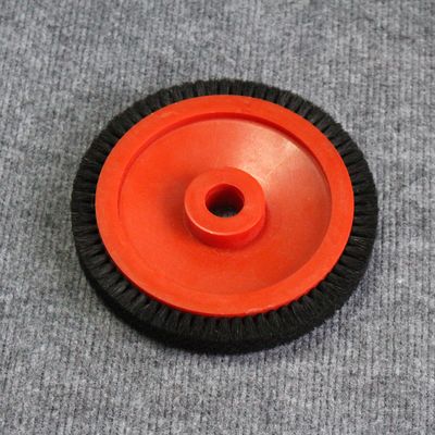 Monforts Stenter piezas de la máquina pequeña rueda del cepillo rojo cuerpo de plástico negro Bristle 22mm Dia interno
