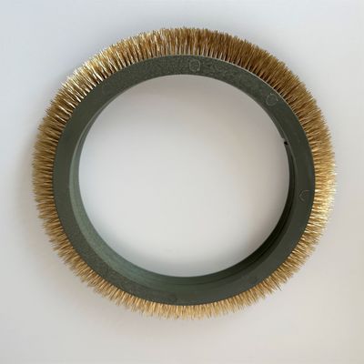 Las piezas de la máquina de estentador de trenzado Stentex cepillos textiles ruedas de cobre cabello de nylon cuerpo de plástico de color verde